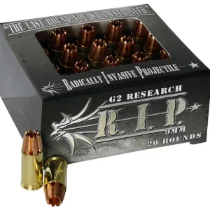G2 Research R.I.P. 9mm Luger Ammo 92 Grain G2 R.I.P. Fragmenting Hollow Point Lead Free Box of 100 rounds for sale